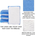 Mudder 12 Pcs Car Interior Scrubbing Sponge 5'' x 3'' Fiber Car Wax Applicator pad Household Cleaning Sponges for Leather Seat Couch Cleaning (Blue White)