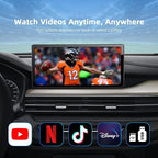 4-in-1 Wireless CarPlay Android Auto Adapter Magic AI Box Built-in Play Store Video Apps, Supports TF Card & USB Drive, USB/Type-C, Fits for Built-in Wired CarPlay Car