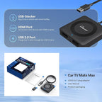 Ottocast Car TV Mate Max - 2025 Fire TV Stick Converter with Wireless CarPlay Android Auto, HD HDMI Car Adapter Cast Video/Game to Car, Works for Wired CarPlay Cars and Most Streaming Devices