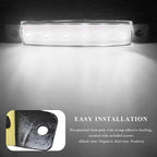 Sun Walker 8 PCS LED Rock Strip Lights, 3.77 Inch Waterproof 6 LED Car Side Marker Clearance Lamps, Wheel Fender Well Lighting Kits Exterior Underglows for Car Truck Trailer (White)