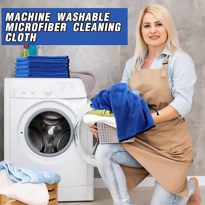 Tallew 80 Pcs Microfiber Towels:16"x16" Microfiber Drying Towels Bulk Micro Fiber Car Cleaning Cloth for Cars Drying Washing Polishing Office Windows Cleaning Household Supplies (Blue)