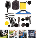 23 Pcs Car Detailing Brush Set with Wheel Hub Cleaner and Car Interior Duster, Multi-Function Auto Cleaning Kit for Tires, Wheels, and Motorcycle Chain Maintenance