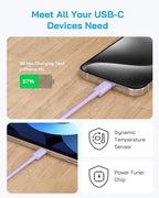 3 Pack AISNI Fast Charger Block Compatible with iPhone 17 16 15 Charger Fast Charging USB C Charger Long Type C Chargers Cord 6 FT for iP17 Air/17 Pro Max/16/15 Pro Max Series and Type C Device-Purple