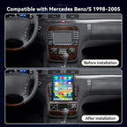 Android 14 Car Radio Compatible with Mercedes Benz S-Class W220 1998-2005,4G+64GB,9.7" Touch Screen Car Stereo with Wireless Carplay Android Auto,FM/GPS/SWC/Mirror Link/Backup Camera