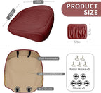 2 Pack Leather Front Car Seat Cover Bottom Car Seat, Anti-Slip and Full Wrap Driver Car Seat Protectors with Storage Pocket, Luxury Waterproof Bottom Auto Seat Cushion Pad Mat for Most Vehicles(Red)