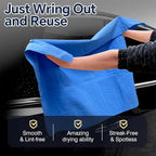 ARTIPOLY Premium Shammy Cloth for Car Drying (34”x25”)-Super Absorbent Chamois Towel for Car-Reusable Shammy Towel for Car, Bathroom,Pets, Dust Remove, No Spots/Streak/Scratch, Blue