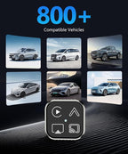 2026 4 in 1 Mini Wireless CarPlay Android Auto Adapter, Support AirPlay MirrorLink, Convert Wired to Wireless, Auto Connect for Daily Commute, Plug and Play Dongle (Gunmetal Grey)