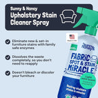 Sunny & Honey Fabric Cleaner Spray - Enzymatic Upholstery Cleaner for Furniture, Couches, Chairs and Sofas - 32 fl oz Stain Remover - No Scrubbing or Machines Needed (Mint Scent)