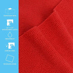 Tricol Clean 50PK Profesional Resuable Lint Free Microfiber Edgeless Cleaning Cloth Cleaning Rags,Absorbent Microfiber Wipes for Housekeeping, Car Cleaning (12 * 12 Inches) (red1)