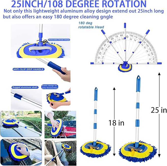 LIANXIN Car Cleaning Kit Car Wash Kit with High Power Handheld Vacuum Automobile Detailing Brush Kits Microfiber Towels Tire Brush Washing Mitt Sponge Safety Hammer Cleaning Wash Kits