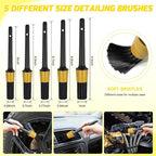 Nilight 27PCS Car Detailing Kit Auto Cleaning Tools Wash Set with Storage Carry Bag Home Use for Interior Exterior Deep Clean Polish Car Care Windshield Dashboard Seat Air Vents Wheels Tires, Yellow