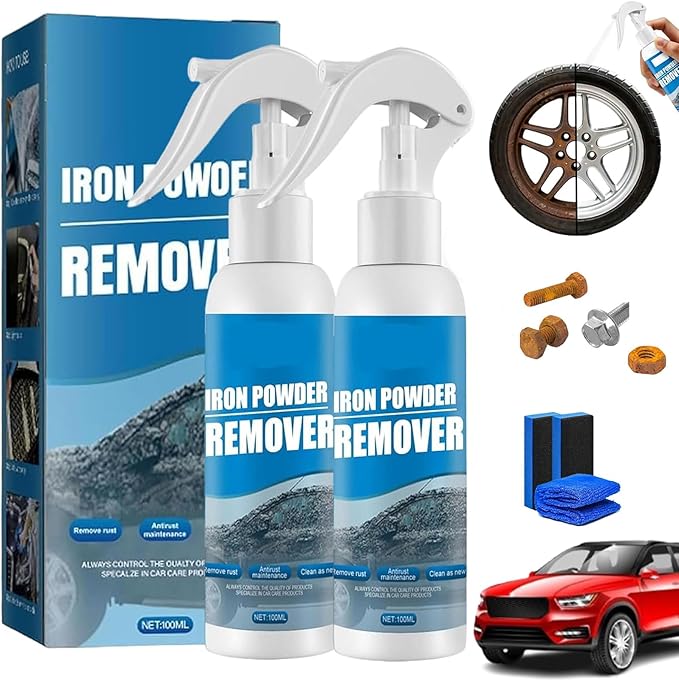Iron Power Remover, Multi-Functional Quick-Acting Rust Removal Spray, Portable & Effective Car Rust Remover, for Vehicles, Tools, Metal, Chains (200ML)