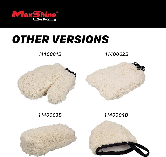 Maxshine Universal 2-Pack Professional Microfiber Wash Mitts – Finger Wheel Mitt & Dusting Mitt Set – Ideal for Small Area Cleaning, Car Washing & Detailing – Premium Auto Detailing Accessories