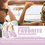 C Classy Hanging Car Air Freshener 2 Pack, Pink Sands Essential Oil Diffuser, Long-Lasting Fragrance, Cute Glass Bottle Car Accessories for Women & Men, Made in USA