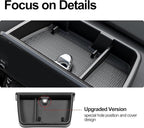 for 2026 2025 2024 Grand Highlander Accessories Center Console Behind Screen Dashboard Organizer Tray, Storage box with Anti-Slip Black Pad for Toyota Grand Highlander Accessories