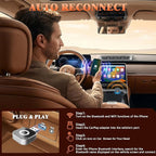 4 in 1 Wireless CarPlay Adapter with Screen Mirroring – Supports Apple CarPlay & Android Auto & AirPlay & MirrorLink, 2026 Upgraded screen mirroring dongle for car, USB-A/USB-C Connection, Plug & Play