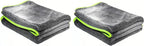 Twist Drying Towel Super Absorbent 600GSM - 35.4'' x 23.6'' inches, Gray Color, Rapid Drying, Large Cleaning, Lint-Free Detailing, High Absorption Microfiber Towels for Cars (2)