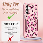 for Samsung Galaxy A14 5G Phone Case - Compatible with MagSafe Women Girls Cute Magnetic Protective Cover Fun Unique Girly Leopard Heavy Duty Shockproof Design for Samsung Galaxy A14 5G Cases
