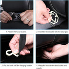 Car Seat Back Organizer, Leather Vehicle Seatback Storage Pocket with Foldable Table Tray, Multifunctional Automotive Backseat Protectors Kick Mats Accessories, Universal Fit (Beige)