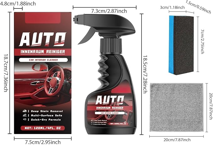 Car Interior Cleaning Kit, Easy Operation, Gentle On Leather & Plastic, Quick Cleaning(1set)