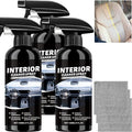Car Interior Cleaner Spray, Deep Polishing Cleaner Interior Detailer for Leather, Rubber, Plastic, Dashboards Seats, Easy Application for Daily Vehicle Care (3Pcs)