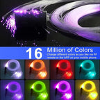 AZIMOM 6W RGBW 550pcs 0.03in 13.1ft Fiber Optic Starlight Headliner Kits with Meteor Shooting Star Fiber Strands Sound Activated Bluetooth/APP Remote Control Starlight