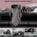 DOLYOFG Universal Car Phone Mount Holder [3-in-1 Suction Cup] for Dashboard Windshield Air Vent, Military-Grade Adhesive Phone Car Mount, One Hand Release for iPhone Samsung Android Smartphones