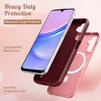 for Samsung Galaxy A16 5G Phone Case - Compatible with MagSafe Women Girls Cute Magnetic Protective Cover Kawaii Girly Cat Flower Floral Heavy Duty Shockproof Design for Samsung A16 5G Case