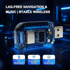 Wireless CarPlay Adapter for Apple iPhone Convert from Wired for Apple Carplay Wireless Adapter Automatic Connection,Plug & Play,No Screen Delay,Compatible with iOS 10+ Comes with USB-A/Type-C Port