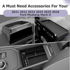 LUWU 3PCS 2025 2026 Mustang Mach E Dashboard Storage Tray Compatible with Ford Mustang Mach E 2021-2026 Accessories Center Console Armrest Box Hidden Organizer Tray Behind Screen ABS Material