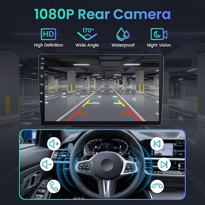 Car Stereo Radio for Honda Civic 2016-2021: 4Core + 64G ROM 9 inch Touch Screen Wireless Carplay/Andriod Auto GPS Bluetooth 5G WiFi Mirror Link Backup Camera MIC