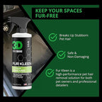 3D Fur Kleen - Pet Hair Remover & Cleaner - Loosens Embedded Pet Fur for Easy Removal - Safe for Carpets, Upholstery & Auto Interiors, 16 Ounce