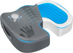Season Guard Gel Seat Cushion – Office Chair Cushion – Non-Slip Gel Memory Foam Coccyx Cushion for Tailbone Pain - Desk Chair Car Seat Cushion Driving - Sciatica Back Pain Relief, Mesh, Grey