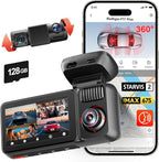 REDTIGER F17 Plus 4 Channel Dash Cam,STARVIS 2 IMX675, 360° Inside & Outside Recording, 2.7K Front + 1080P Cabin & Rear, 5.8GHz WiFi GPS, Voice Control, Touchscreen, Parking Mode, Free 128GB Card, HDR