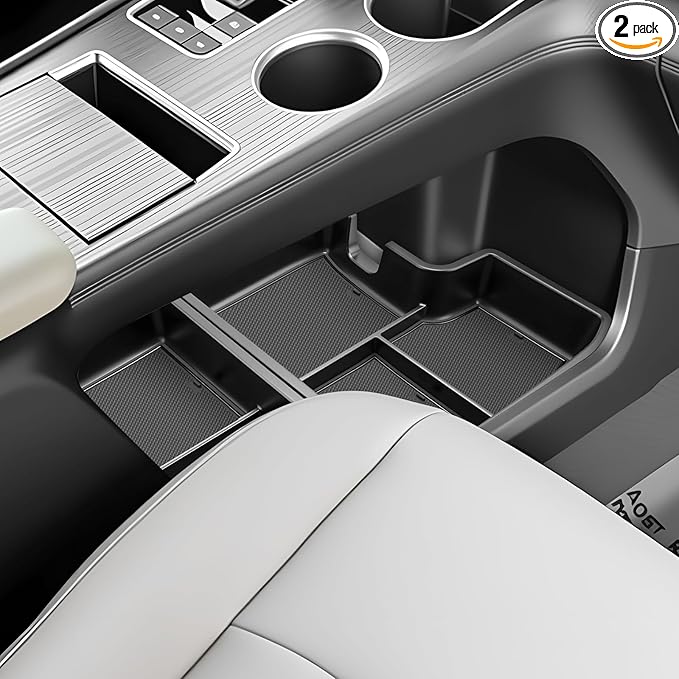 SKTU 2Pcs for 2021-2026 Toyota Sienna Center Console Organizer 2021-2026 Sienna Lower Console Tray Toyota Sienna 2024 2025 2026 Accessories Under Console Tray (Not Fit Models with Refrigerator)