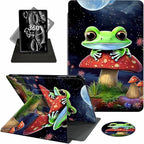 Case for 6" Kindle Paperwhite (10th Generation,2018 Release),360 Degree Rotating Swivel Leather Stand Folio Cover Auto Wake/Sleep for Amazon Kindle Paperwhite E-Reader,Cute Frog Mushroom