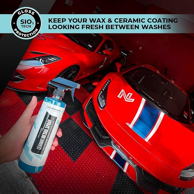 Legendary Ceramic Quick Detailer Spray 16oz - Car Detailing Spray for High Gloss Shine & Hydrophobic Protection - Ceramic Coating for Cars on Paint, Glass, Trim & Wheels
