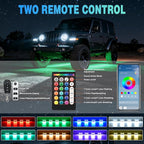 Nilight RGBW LED Rock Lights Kit, 4 Pods 22LED Wide Angle Remote & Bluetooth App Dual Control with Music Modes Multicolor Underglow Neon Wheel Well Light Fit for ATV UTV SUV Offroad Truck RZR Boat
