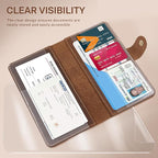 CoBak Genuine Leather Car Registration and Insurance Holder–Luxury Vehicle Glove Box Organizer, Premium Auto Document Case with Magnetic Closure for License, Cards & Papers，Brown