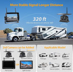 Wireless Backup Camera for Truck Magnetic Solar 1 Mins DIY Installation RV Backup Camera HD 7" 1080P Rear View Camera with 4 Channels DVR Recording 18 LED IR Night Vision for Car,Van,SUV,Trailer