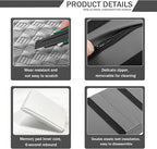 Car Armrest Cushion, 12.2"×8.3" Leather Auto Memory Foam Center Console Pad with Storage Pocket, Waterproof & Anti-Scratch Elbow Pillow Armrest Seat Box Protector, Universal Fit (Gray)