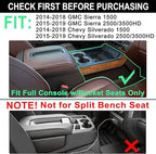 PIMCAR Center Console Organizer Tray for 2014-2018 Chevy Silverado GMC Sierra 1500 & 2015-2019 2500HD/3500HD Models - Custom Fit Storage Insert Accessories