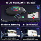 ATOTOZONE CB6 CarPlay AI Box & Android AI Box, Wireless CarPlay/Android Auto Adapter, Plug & Play CarWave Car Smart Box with AI DriveChat, GPS Track, Android 13, 2 BT, 4G LTE, 4G+64G, Black
