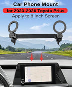 Magnetic Car Phone Mount for 2023 2024 2025 2026 Toyota Prius Accessories, for MagSafe Strong Magnets Cell Phone Holder 8-Inch Screen Cradles, with Portable Phone Gripper 360° Rotation