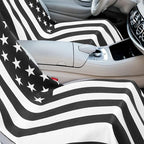Hahafelt 2 Pack Car Seat Towel Covers with Storage Bag, 63 x 32 Inch Universal Non Slip Waterproof Sweat Protector for Car Truck, Gym Swimming Running, Machine Washable (Black White American Flag)