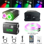 VASTFIRE Dual-Color Starlight Headliner Kit - 1000 Fibers Music Sync 32W RGBW Fiber Optic Car Ceiling Lights for Trucks, SUVs, Jeep Wrangler (2018-2024) | Twinkle Effects | Bluetooth App Control
