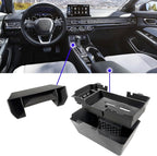 2025 2026 Civic Double Center Console Organizer Tray for 2022-2026 Honda Civic 11th Gen Sedan Hatchback LX EX Sport 2025 Accessories Civic 2026 Central Console Organizer Insert Tray(2pcs)