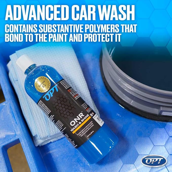 Optimum No Rinse Wash and Shine Version 5 - ONR Rinseless Car Wash Soap for Auto Detailing, Use On Paint, Ceramic Coatings, Glass, Interior (4 Gallons)