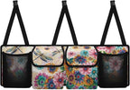 Dragonfly Car Trunk Organizer for Women Lady Boho Floral Blossoms Waterproof Hanging Car Storage Organizer Trunk Storage Bag