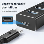 atolla Aluminum 7-Port USB 3.0 Hub with 1m Extension Cable - 5Gbps High-Speed Data Transfer for MacBook Pro, Laptop, PC, Gaming Setup